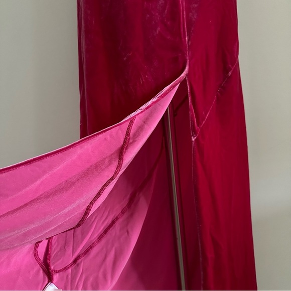 NEW Banana Republic Rita Maxi Velvet Dress XS Bright Berry - Picture 8 of 11